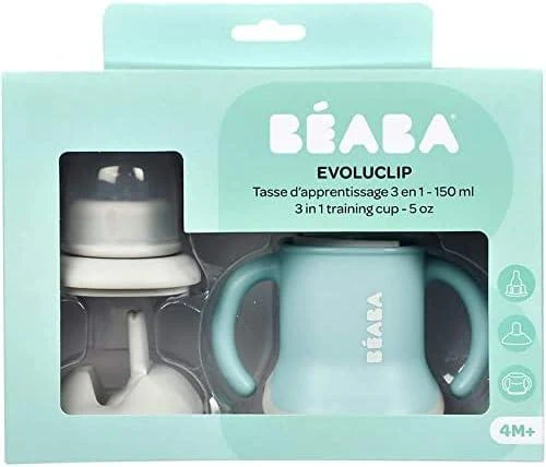 Beaba 3in1 mokomasis puodelis, spalva: airy green