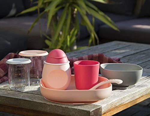 BEABA SILIKONINĖ DUGNU PRILIMPANTI LĖKŠTĖ, COTTON CANDY