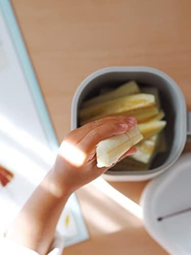 BEABA SILIKONINĖ UŽKANDŽIŲ DĖŽUTĖ PICK AND SNACK, VELVET Pilkas