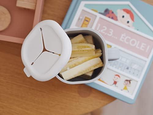 BEABA SILIKONINĖ UŽKANDŽIŲ DĖŽUTĖ PICK AND SNACK, VELVET Pilkas