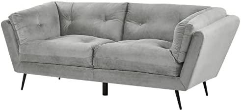 Beliani 3 vietų sofa LENVIK, veliūrinė, pilka