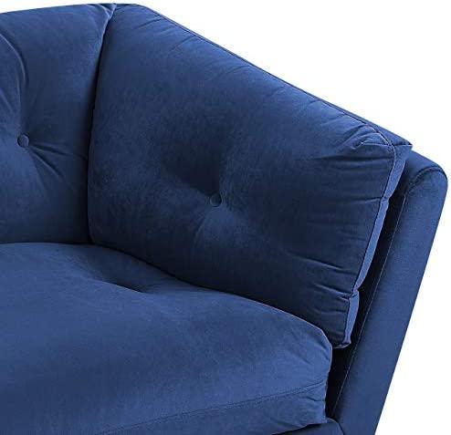 Beliani 3 vietų sofa LENVIK, veliūrinė, tamsiai mėlyna