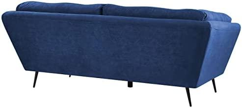 Beliani 3 vietų sofa LENVIK, veliūrinė, tamsiai mėlyna