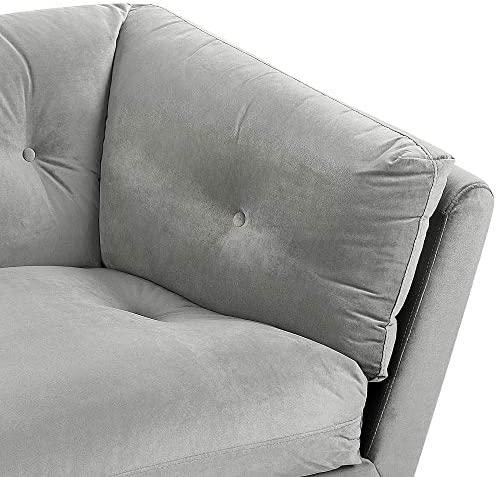 Beliani 3 vietų sofa LENVIK, veliūrinė, pilka