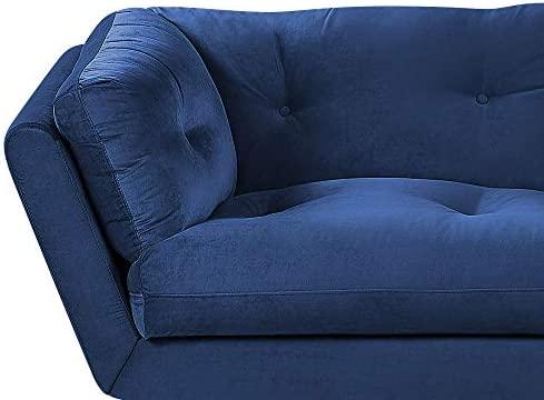 Beliani 3 vietų sofa LENVIK, veliūrinė, tamsiai mėlyna
