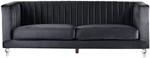 Beliani Trijų vietų sofa ARVIKA aksominė juoda