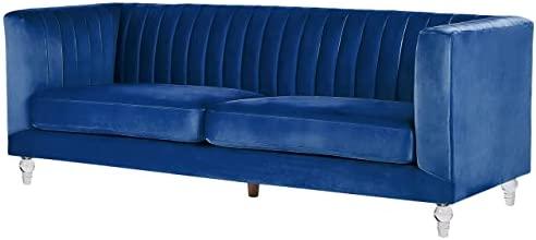 Beliani Trivietė sofa ARVIKA aksominė tamsiai mėlyna