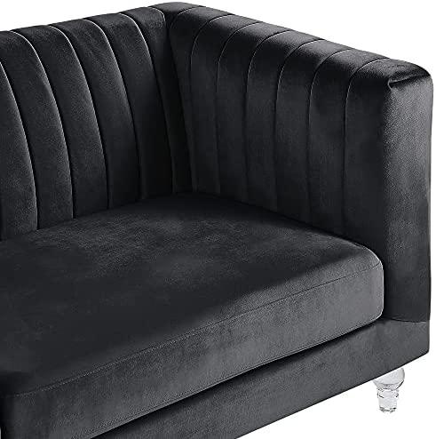 Beliani Trijų vietų sofa ARVIKA aksominė juoda