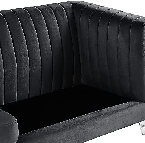Beliani Trijų vietų sofa ARVIKA aksominė juoda