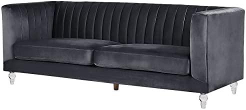 Beliani Trijų vietų sofa ARVIKA aksominė juoda