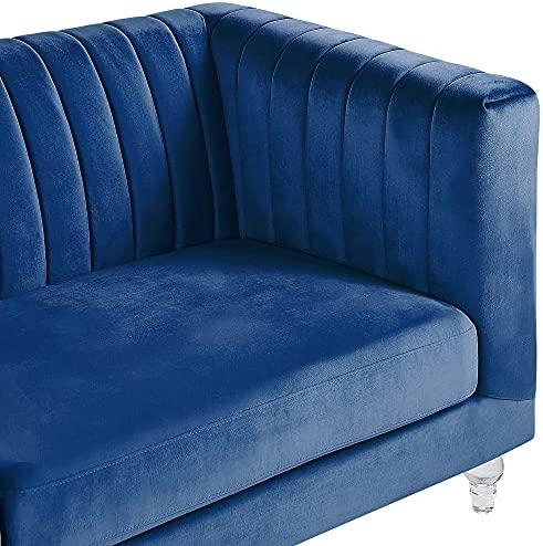 Beliani Trivietė sofa ARVIKA aksominė tamsiai mėlyna
