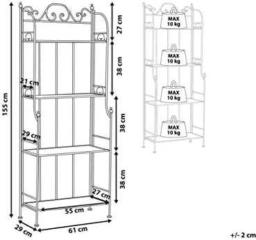 Beliani Lentyna ISERNIA metalinė 155 cm 61 cm juoda