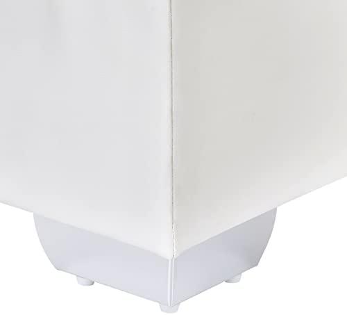 Beliani Kontinentinė lova iš dirbtinės odos PRESIDENT 160 x 200 cm balta