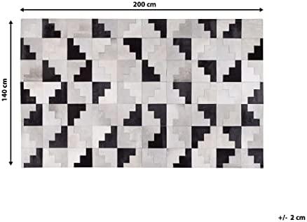 Beliani Kilimas EFIRLI pilkas 140 x 200 cm natūrali oda