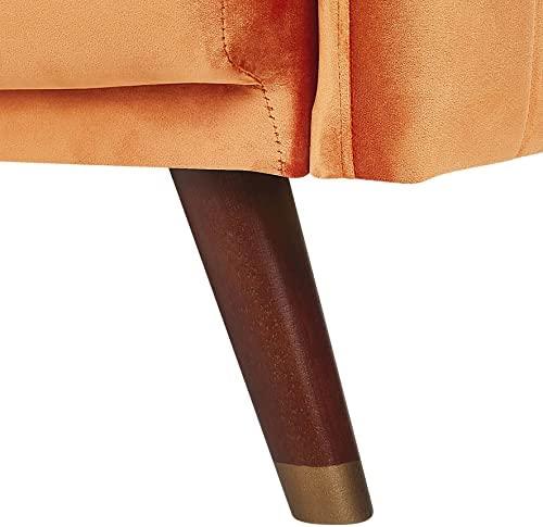 Beliani Išskleidžiama 3 vietų sofa SENJA, veliūrinė, oranžinė