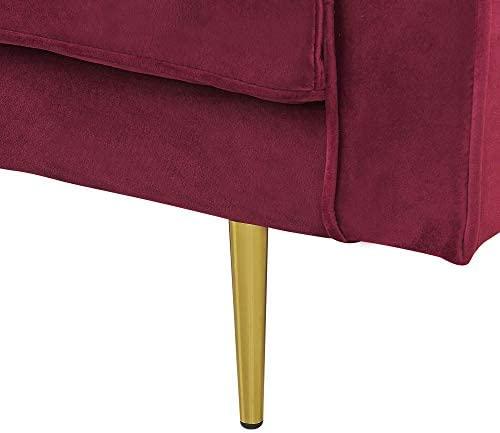 Sofa Beliani Dešininis šezlongas MIRAMAS, aksominis, bordinis