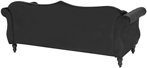 Beliani Trivietė sofa SKIEN, veliūras, juoda