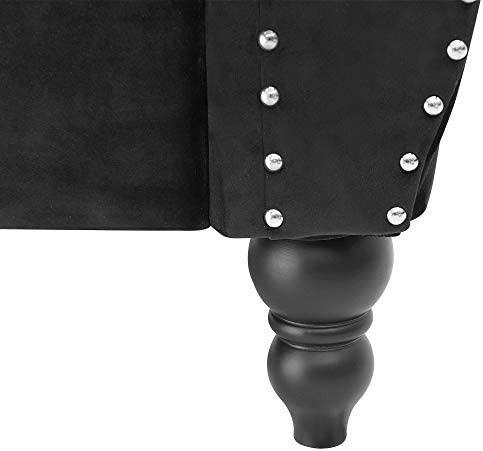 Beliani Trivietė sofa SKIEN, veliūras, juoda