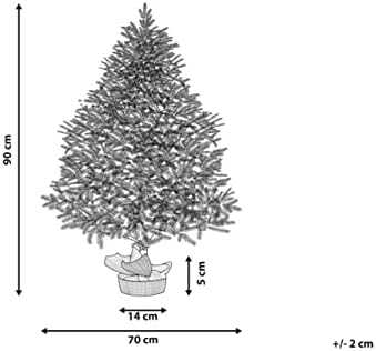 Beliani Apsnigta dirbtinė kalėdinė eglutė RINGROSE 90 cm Žalia
