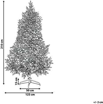 Beliani Dirbtinė Kalėdų eglutė su LED lemputėmis PALOMAR 210 cm žalia