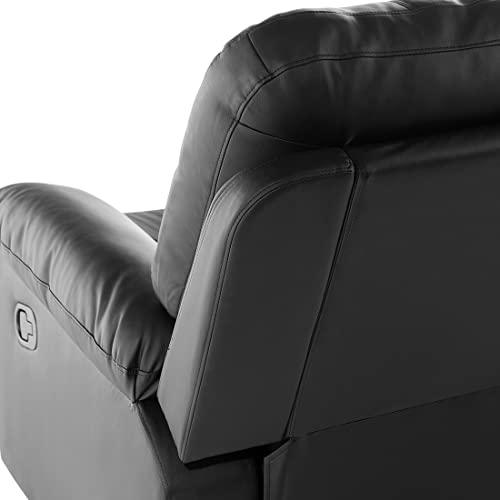 Beliani 2 vietų sofa su rankine atsipalaidavimo funkcija BERGEN, eko oda, juoda