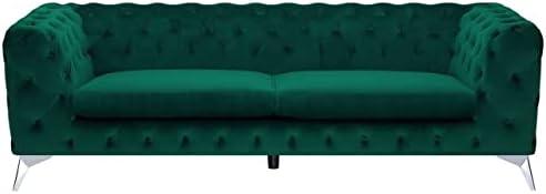 Beliani Trijų vietų sofa SOTRA, veliūras, smaragdo spalva