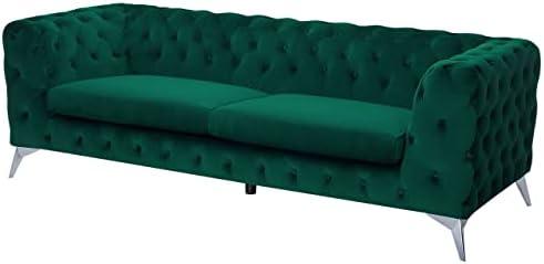 Beliani Trijų vietų sofa SOTRA, veliūras, smaragdo spalva