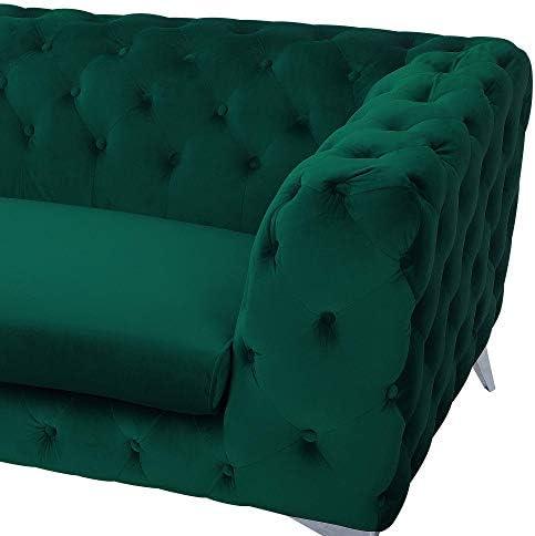 Beliani Trijų vietų sofa SOTRA, veliūras, smaragdo spalva