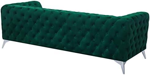 Beliani Trijų vietų sofa SOTRA, veliūras, smaragdo spalva