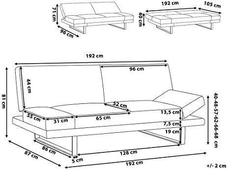 Beliani Ištiessama dvivietė sofa YORK šviesiai pilka