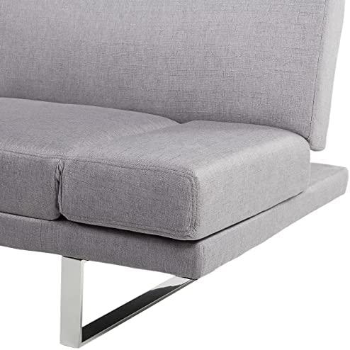 Beliani Ištiessama dvivietė sofa YORK šviesiai pilka