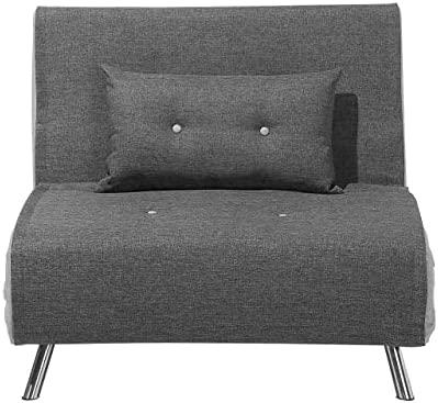 Beliani Viengulė išskleidžiama sofa FARRIS tamsiai pilka