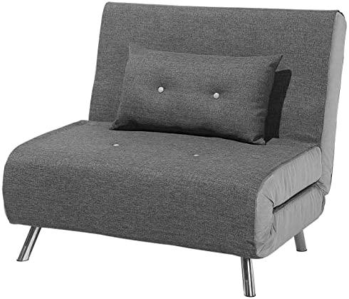 Beliani Viengulė išskleidžiama sofa FARRIS tamsiai pilka