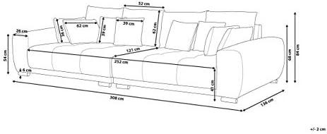Beliani 4 vietų sofa TORPO šviesiai smėlio spalvos