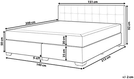 Beliani Kontinentinė lova ADMIRAL 140 x 200 cm, juoda