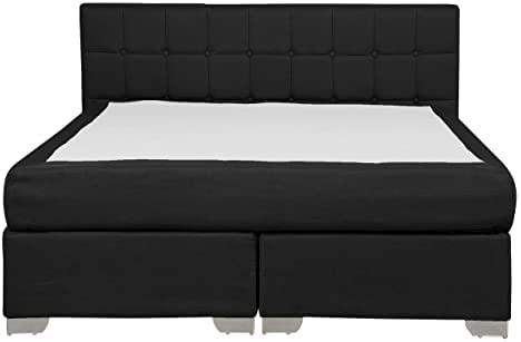 Beliani Kontinentinė lova ADMIRAL 140 x 200 cm, juoda