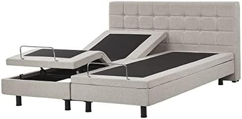 Beliani Reguliuojama lova DUKE 180 x 200 cm smėlio spalvos