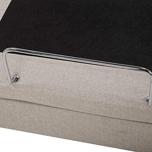 Beliani Reguliuojama lova DUKE 180 x 200 cm smėlio spalvos