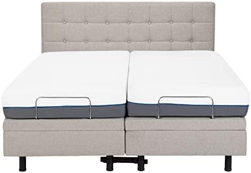 Beliani Reguliuojama lova DUKE 180 x 200 cm smėlio spalvos