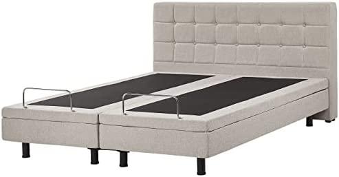Beliani Reguliuojama lova DUKE 180 x 200 cm smėlio spalvos