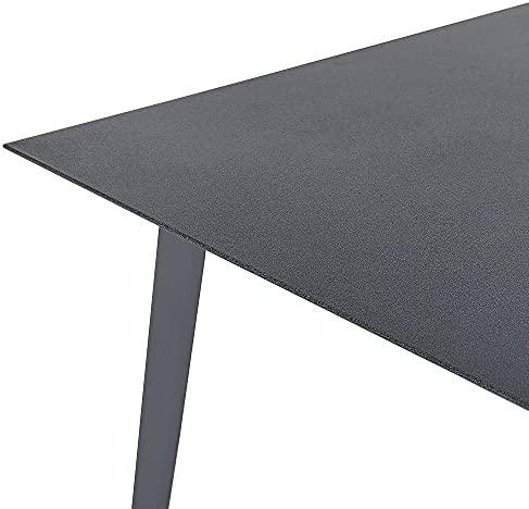 Beliani Sodo stalas MILETO 140 cm 80 cm, stiklinis, pilkas