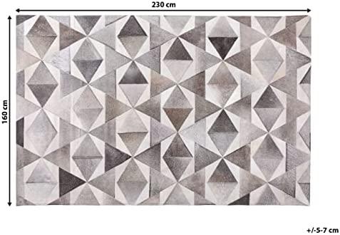 Beliani Kilimas ALAKA pilkas 160 x 230 cm natūrali oda