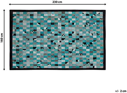 Beliani Kilimas NIKFER turkis spalvos 160 x 230 cm natūrali oda