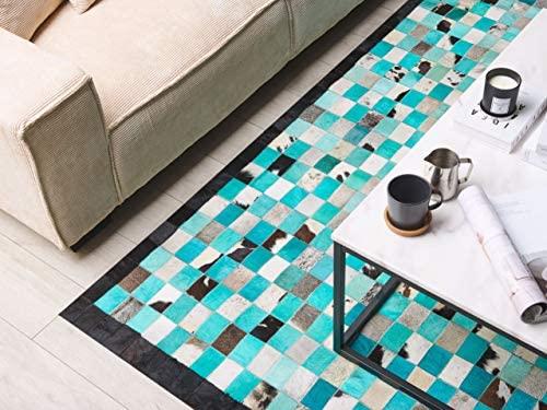 Beliani Kilimas NIKFER turkis spalvos 160 x 230 cm natūrali oda