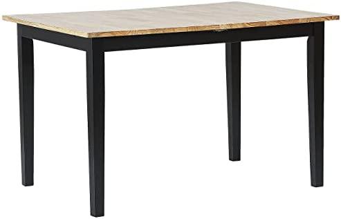 Beliani Išskleidžiamas valgomojo stalas HOUSTON šviesiai rudas/juodas 120/150 cm 90 cm pušies mediena