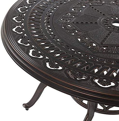 Beliani Sodo stalas SALENTO 102 cm metalinis tamsiai rudas