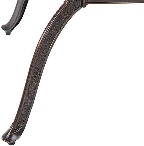Beliani Sodo stalas SALENTO 102 cm metalinis tamsiai rudas