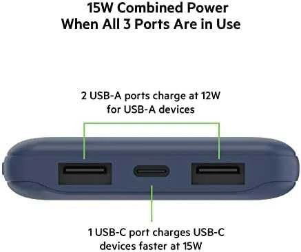 Nešiojamas Įkroviklis - Belkin Boost↑Charge 10000 mAh PD 15W 2x USB-A USB-C Mėlynas