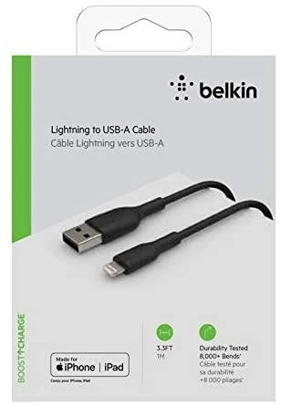 BELKIN BOOST CHARGE LIGHTNING TO USB-A CABLE, 2M, Juodas