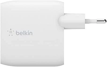 Įkroviklis Belkin Boost Charge Dual USB-A 24W + USB-A iki Lightning kabelis baltas